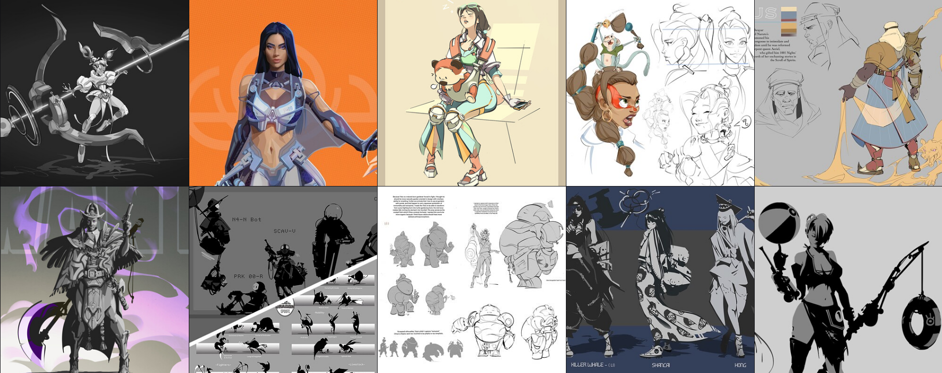 Traditional concept art portfolio — characters, props, and environments